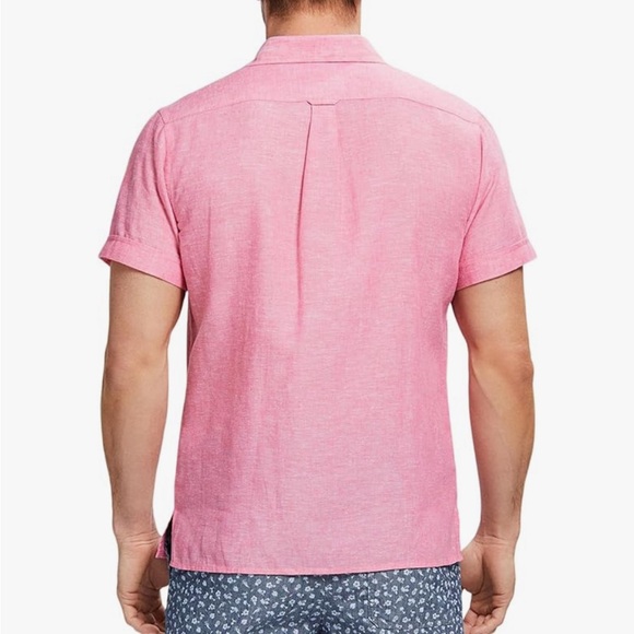 L Report Collection Men Casual Linen Shirt Short Sleeve Button Down Summer Beach - Picture 15 of 17
